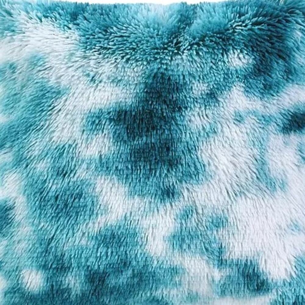 **SOLD**  The Big One Tie Dye Print Faux Fur Fuzzy Wedge Pillow - Picture 2 of 4